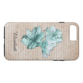 Aged Letterアクア図解入りの、写真付きのフラワーカスタマイズ名 Case-Mate iPhoneケース (裏面(横))