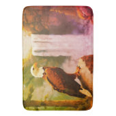 Aged oil pastel of Bald Eagle バスマット (正面縦)