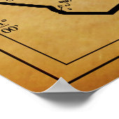 AGED PARCHMENTコネチカットの地図 ポスター (角)