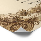 Aged Sepia Vintage Marriage Certificate ポスター (角)