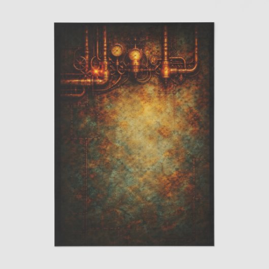Aged Steampunk Industrial Background FG9 Decoupage 薄葉紙 (正面)