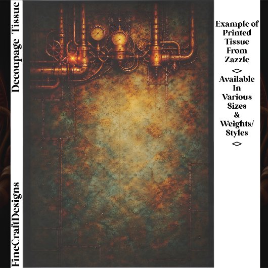 Aged Steampunk Industrial Background FG9 Decoupage 薄葉紙