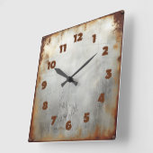 aged steel plate スクエア壁時計 (傾斜)