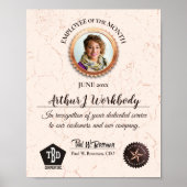 Aged stone employee photo recognition certificate ポスター (正面)