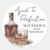 Aged To Perfection Birthday ラウンドシール (正面)