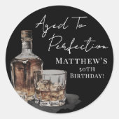 Aged To Perfection Birthday ラウンドシール (正面)