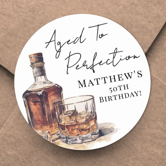 Aged To Perfection Birthday ラウンドシール