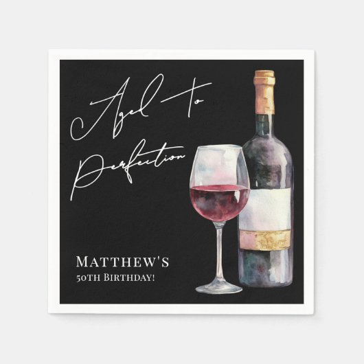 Aged To Perfection Birthday Party スタンダードカクテルナプキン (正面)