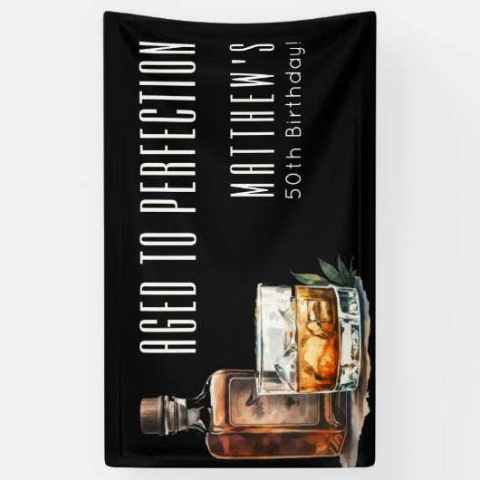 Aged To Perfection Birthday Party 横断幕 (縦)