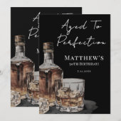 Aged To Perfection Birthday Party Sign 招待状 (正面/裏面)