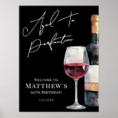 Aged To Perfection Birthday Party Welcome Sign ポスター (正面)