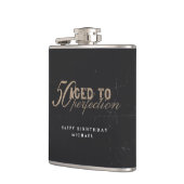 Aged to Perfection Black Vintage Whiskey Birthday フラスク (左)