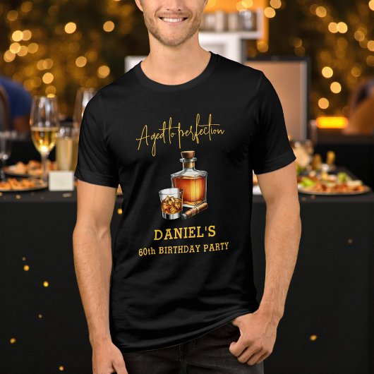 Aged to Perfection Cigar Whiskey 60th Birthday トライブレンドTシャツ