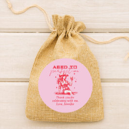 Aged to Perfection Cowgirl Pink Birthday Thank You ラウンドシール