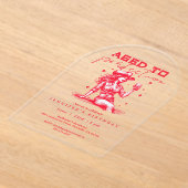 Aged to Perfection Cowgirl Whiskey Birthday Party  アクリル招待状 (レイダウン)