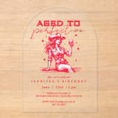 Aged to Perfection Cowgirl Whiskey Birthday Party  アクリル招待状 (正面)