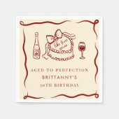 Aged To Perfection Like Fine Wine Birthday Party スタンダードカクテルナプキン (正面)