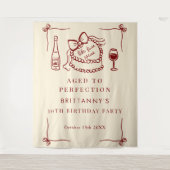 Aged To Perfection Like Fine Wine Birthday Party タペストリー (正面)