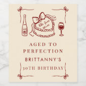 Aged To Perfection Like Fine Wine Birthday Party ワインラベル (シングルラベル)