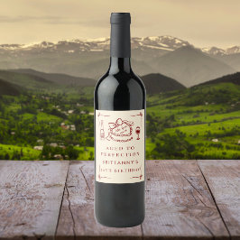 Aged To Perfection Like Fine Wine Birthday Party ワインラベル