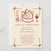 Aged To Perfection Like Fine Wine Birthday Party 招待状 (正面)
