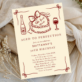 Aged To Perfection Like Fine Wine Birthday Party 招待状
