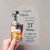 Aged to Perfection Men 21st Whiskey Birthday  アクリル招待状 (インサイチュ (ポータブル))