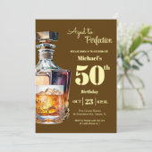 Aged to Perfection Men 50th Whiskey Birthday  招待状 (スタンド正面)