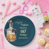 Aged to Perfection Men 60th Whiskey Birthday ペーパープレート (パーティー)