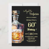 Aged to Perfection Men 60th Whiskey Birthday  招待状 (正面)