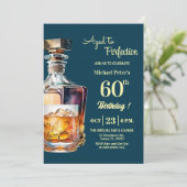 Aged to Perfection Men 60th Whiskey Birthday 招待状 (スタンド正面)