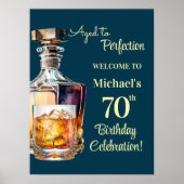 Aged to Perfection Men 70th Whiskey Birthday ポスター (正面)
