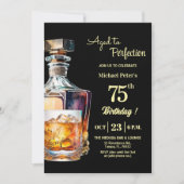 Aged to Perfection Men 75th Whiskey Birthday 招待状 (正面)