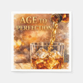 Aged To Perfection Men’s Birthday Party スタンダードカクテルナプキン (正面)