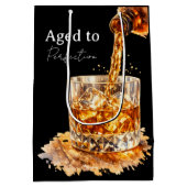 Aged To Perfection Men’s Birthday Party ミディアムペーパーバッグ (裏面)