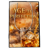 Aged To Perfection Men’s Birthday Party ミディアムペーパーバッグ (正面)