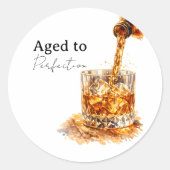Aged To Perfection Men’s Birthday Party ラウンドシール (正面)