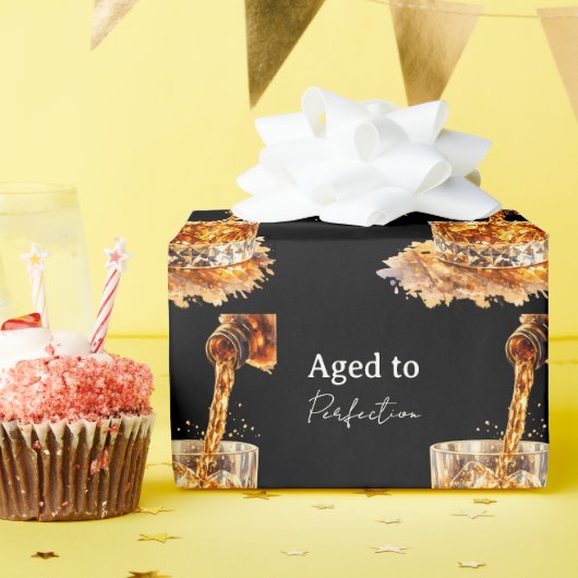 Aged To Perfection Men’s Birthday Party ラッピングペーパー (誕生日パーティー)