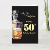 Aged to Perfection Men's 50th Whiskey Birthday  カード (正面)