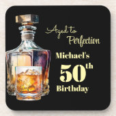 Aged to Perfection Men's 50th Whiskey Birthday  コースター (正面)