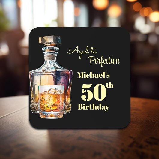 Aged to Perfection Men's 50th Whiskey Birthday  コースター
