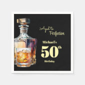 Aged to Perfection Men's 50th Whiskey Birthday スタンダードカクテルナプキン (正面)