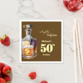 Aged to Perfection Men's 50th Whiskey Birthday  スタンダードカクテルナプキン (インサイチュ)