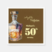 Aged to Perfection Men's 50th Whiskey Birthday  スタンダードカクテルナプキン (正面)