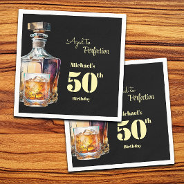 Aged to Perfection Men's 50th Whiskey Birthday  スタンダードカクテルナプキン