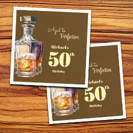 Aged to Perfection Men's 50th Whiskey Birthday  スタンダードカクテルナプキン