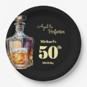 Aged to Perfection Men's 50th Whiskey Birthday  ペーパープレート (正面)