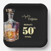 Aged to Perfection Men's 50th Whiskey Birthday ペーパープレート (正面)