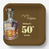 Aged to Perfection Men's 50th Whiskey Birthday ペーパープレート (正面)