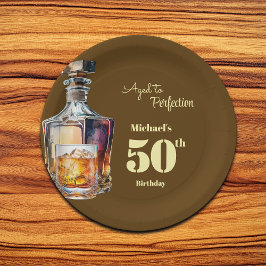 Aged to Perfection Men's 50th Whiskey Birthday  ペーパープレート